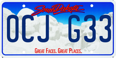 SD license plate 0CJG33