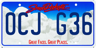 SD license plate 0CJG36
