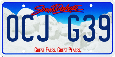 SD license plate 0CJG39
