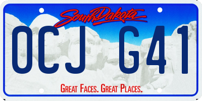 SD license plate 0CJG41