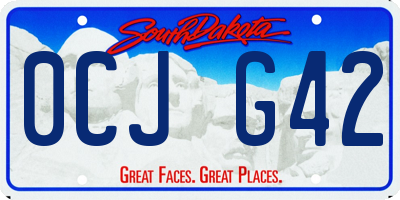 SD license plate 0CJG42