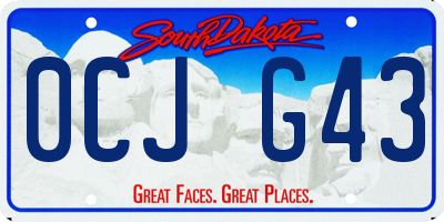 SD license plate 0CJG43