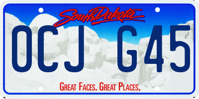 SD license plate 0CJG45