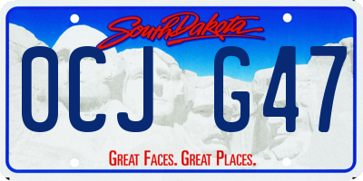 SD license plate 0CJG47