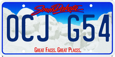 SD license plate 0CJG54