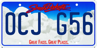 SD license plate 0CJG56
