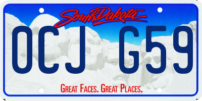 SD license plate 0CJG59