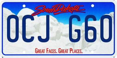SD license plate 0CJG60