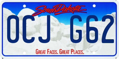 SD license plate 0CJG62