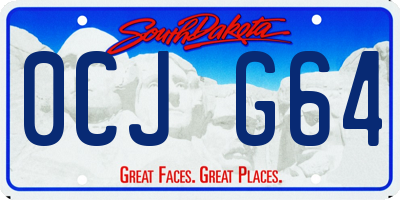 SD license plate 0CJG64