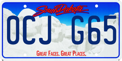 SD license plate 0CJG65