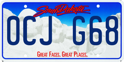 SD license plate 0CJG68