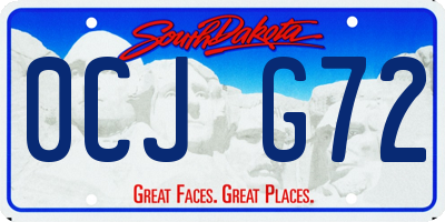 SD license plate 0CJG72