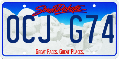 SD license plate 0CJG74