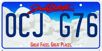 SD license plate 0CJG76