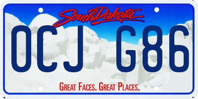 SD license plate 0CJG86