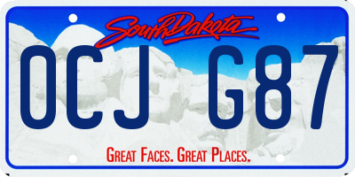 SD license plate 0CJG87