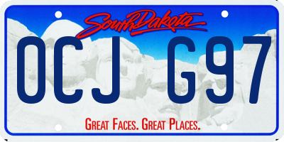 SD license plate 0CJG97