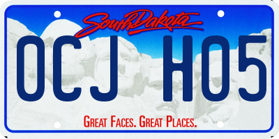 SD license plate 0CJH05