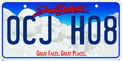 SD license plate 0CJH08
