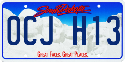 SD license plate 0CJH13