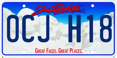 SD license plate 0CJH18