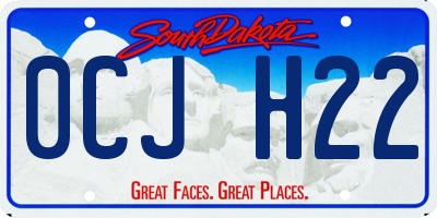 SD license plate 0CJH22