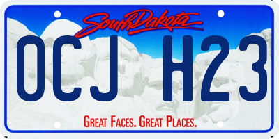 SD license plate 0CJH23