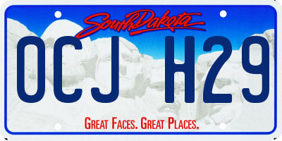 SD license plate 0CJH29