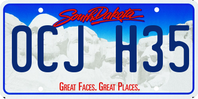 SD license plate 0CJH35
