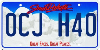 SD license plate 0CJH40