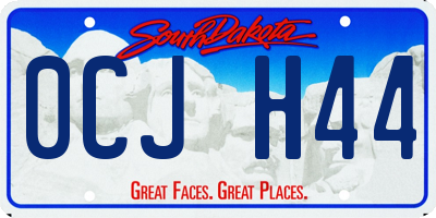 SD license plate 0CJH44