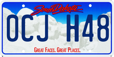 SD license plate 0CJH48