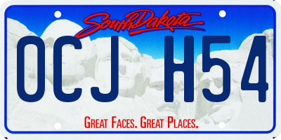 SD license plate 0CJH54