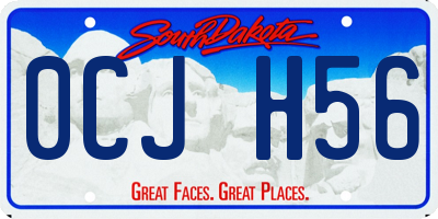 SD license plate 0CJH56