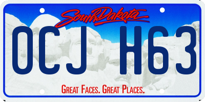 SD license plate 0CJH63