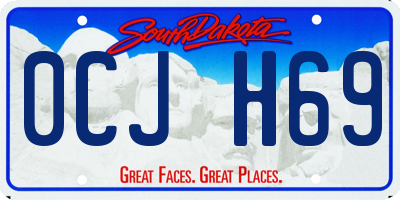 SD license plate 0CJH69