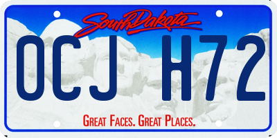 SD license plate 0CJH72