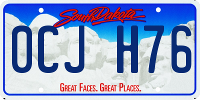 SD license plate 0CJH76
