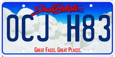 SD license plate 0CJH83