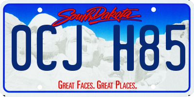 SD license plate 0CJH85