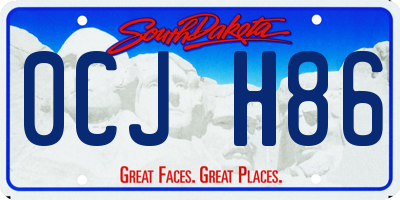 SD license plate 0CJH86