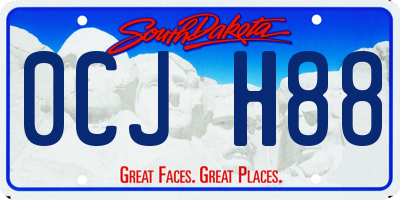 SD license plate 0CJH88
