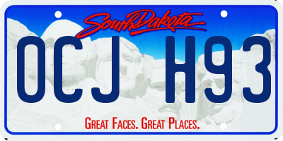 SD license plate 0CJH93