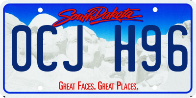 SD license plate 0CJH96