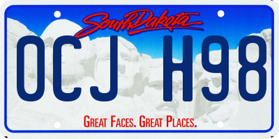 SD license plate 0CJH98
