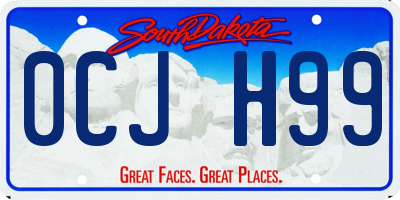 SD license plate 0CJH99