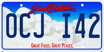 SD license plate 0CJI42