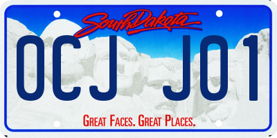 SD license plate 0CJJ01