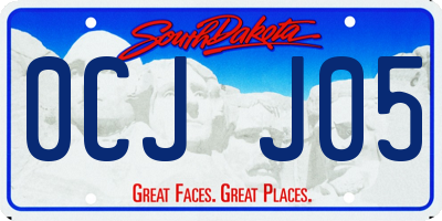 SD license plate 0CJJ05
